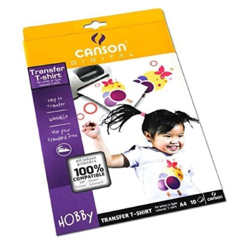 CANSON T-SHIRT TRANSFER PELLICOLA PER STAMPANTI LASER 21X29.7 CM A4 TRASPARENTE CONF 10 Pz